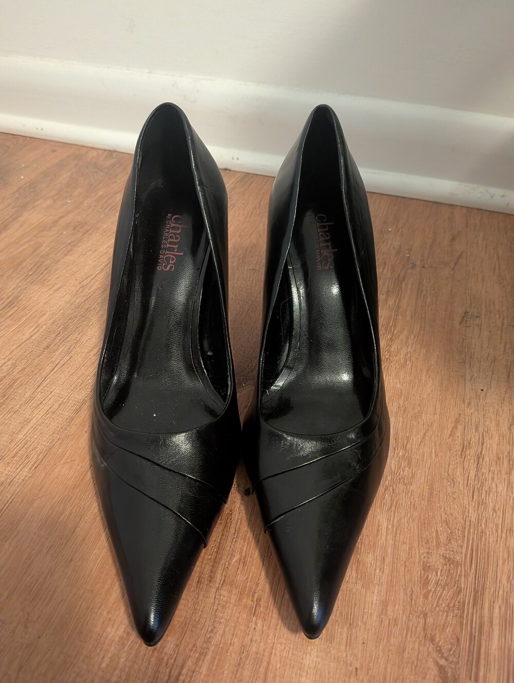 Charles by Charles David Black Leather Pointed Toe Pumps NWOT
